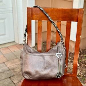 Brighton Barbados Hobo Pewter Shoulder Bag